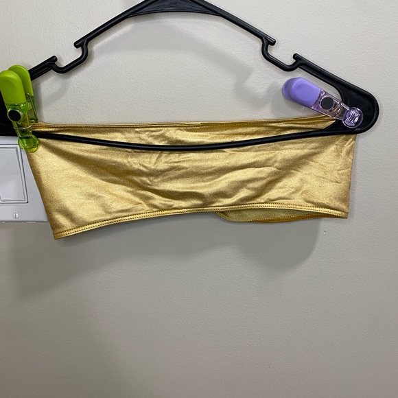 AMERICAN APPAREL, gold bandeau top, size L - Picture 3 of 4